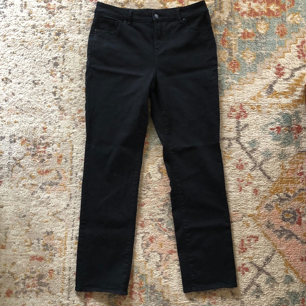 Chico's So Slimming Slim Jean, size 1.5 (M/10), black, excellent!